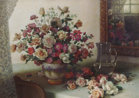 Bodegón con flores